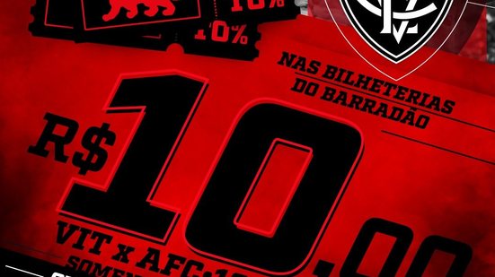 Imagem Vitória prorroga promoção e vende ingressos a R$ 10 nesta quinta